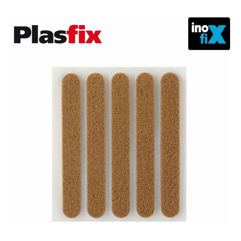 foto del prodotto confezione da 5 feltri adesivi sintetici marroni 95x12mm plasfix inofix