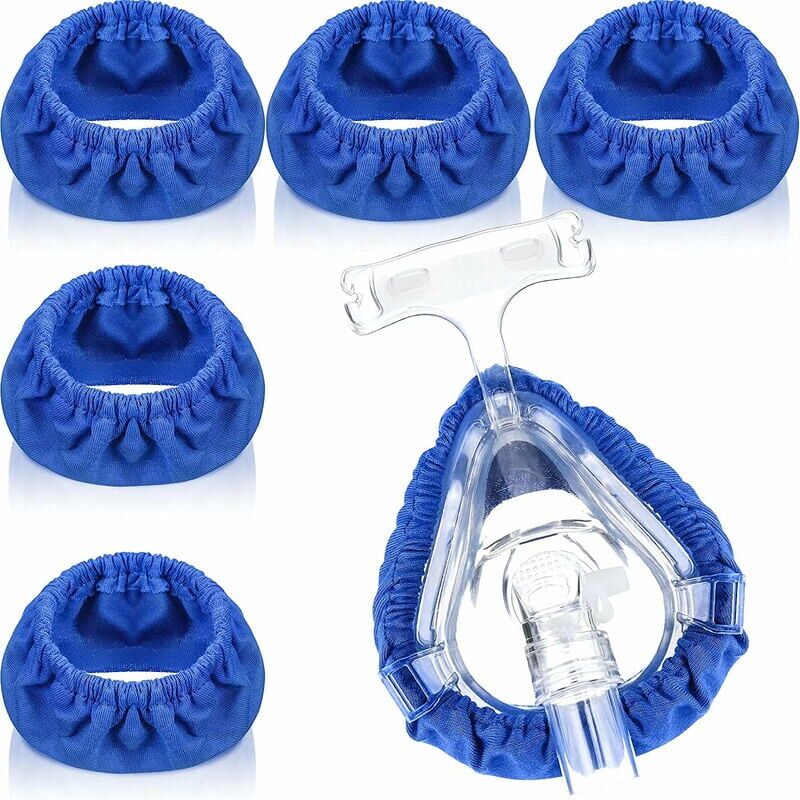 foto del prodotto confezione da 5 fodere per maschere cpap, coperture morbide riutilizzabili, riducono le perdite d aria e le vesciche, cuscinetti per il viso