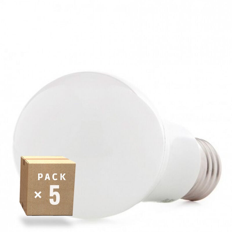 foto del prodotto confezione da 5 lampadine led e27 5w 450lm 6000 k 40.000h ho ed b3 e27 5w cw pk5 ap 