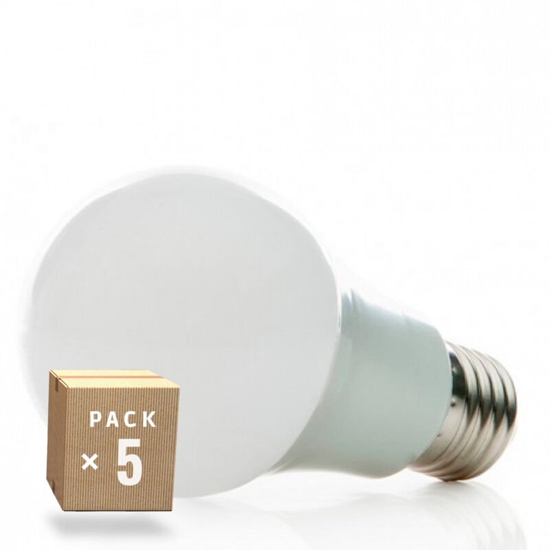 foto del prodotto confezione da 5 lampadine led e27 7w 589lm 2700 k 40.000h ho ed b3 e27 7w ww pk5 ap 