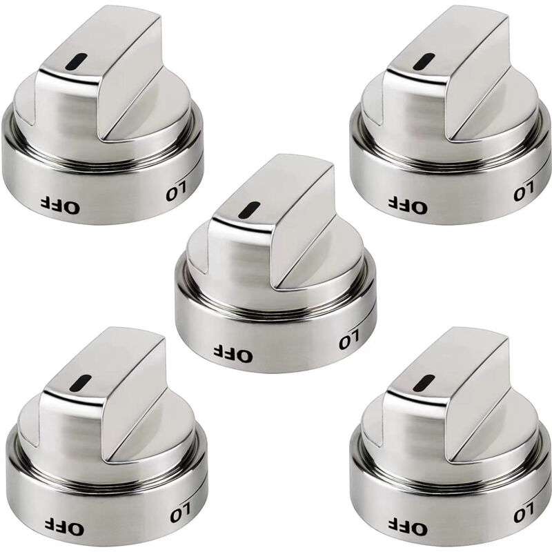 foto del prodotto confezione da 5 manopole di ricambio per fornelli a gas lg lrg3036st, lrg3095st, lrg3091st, lrg3093st, lrg3035st, ldg3036st. garanzia 3 anni.