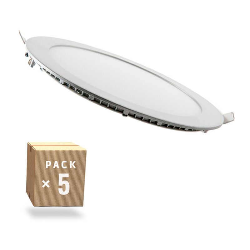 foto del prodotto confezione da 5 piastre led 20w 1.800lm 4200 k circolare 40.000h pe 1011p5 w 