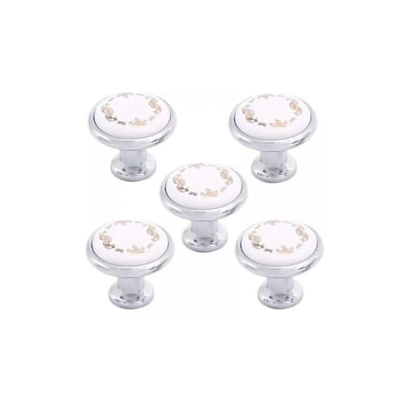 foto del prodotto confezione da 5 pomelli rotondi da 32 mm per armadietti interni cassettiere per ragazze credenza per bambini maniglie per cucina con ferramenta