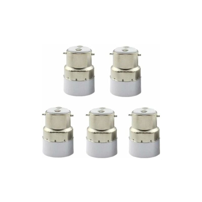 foto del prodotto confezione da 5 portalampada da b22 a e14 convertitore portalampada b22 presa interruttore a portalampada adattatore e14 standard xvx