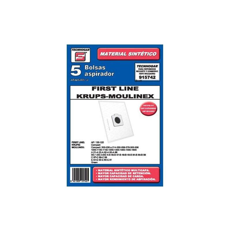 foto del prodotto confezione da 5 sacchetti per aspirapolvere moulinex 915742