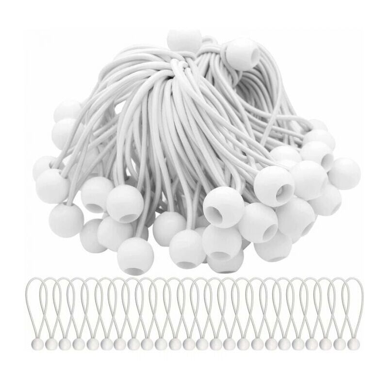 foto del prodotto confezione da 50 corde elastiche con palline corde elastiche palline elastiche per tendoni, tende, striscioni e teloni, 15 cm ymyny