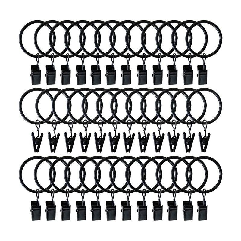 foto del prodotto confezione da 50 fermatende in metallo per tende, resistenti e decorative, resistenti alla ruggine, adatte a bastoni per tende fino a 2,4 pollici,