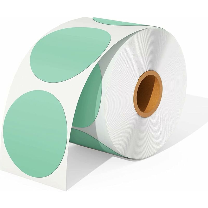 foto del prodotto confezione da 500 etichette termiche rotonde, etichetta adesiva rotonda da 2 x 2 pollici, etichetta di spedizione antigraffio, resistente all acqua,