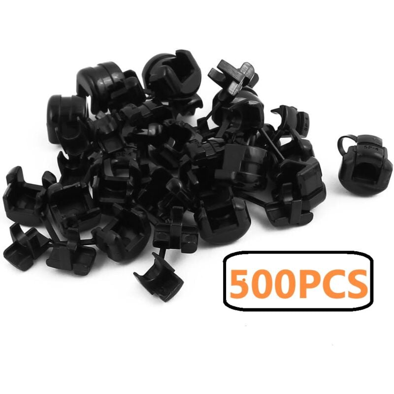foto del prodotto confezione da 500, occhiello di sicurezza per cavo rotondo 5p 4, diametro 11 mm, nero cavo 5p 4, diametro 11 mm, nero 
