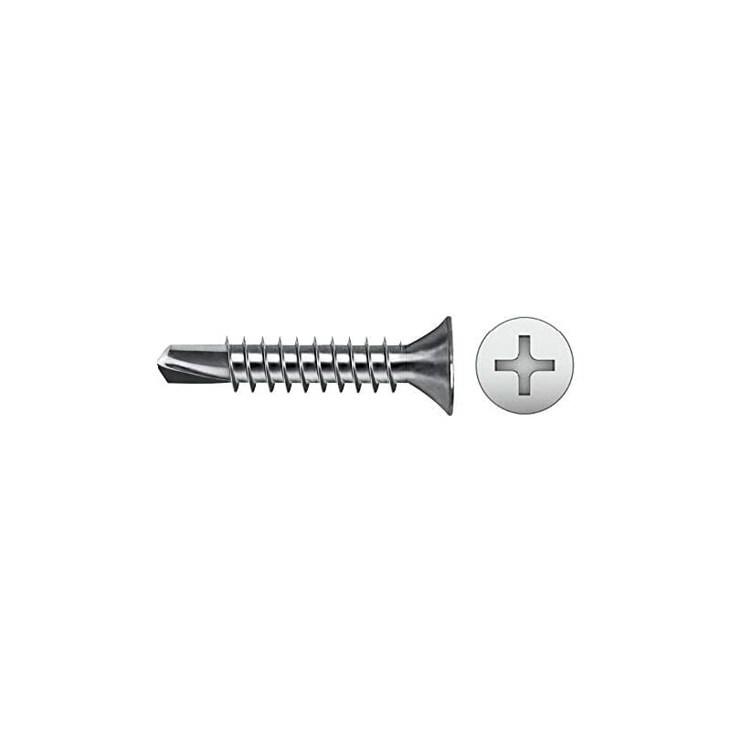 foto del prodotto confezione da 500 pezzi di punte svasate philips din ref 7504p 3,5x19 zincate cello