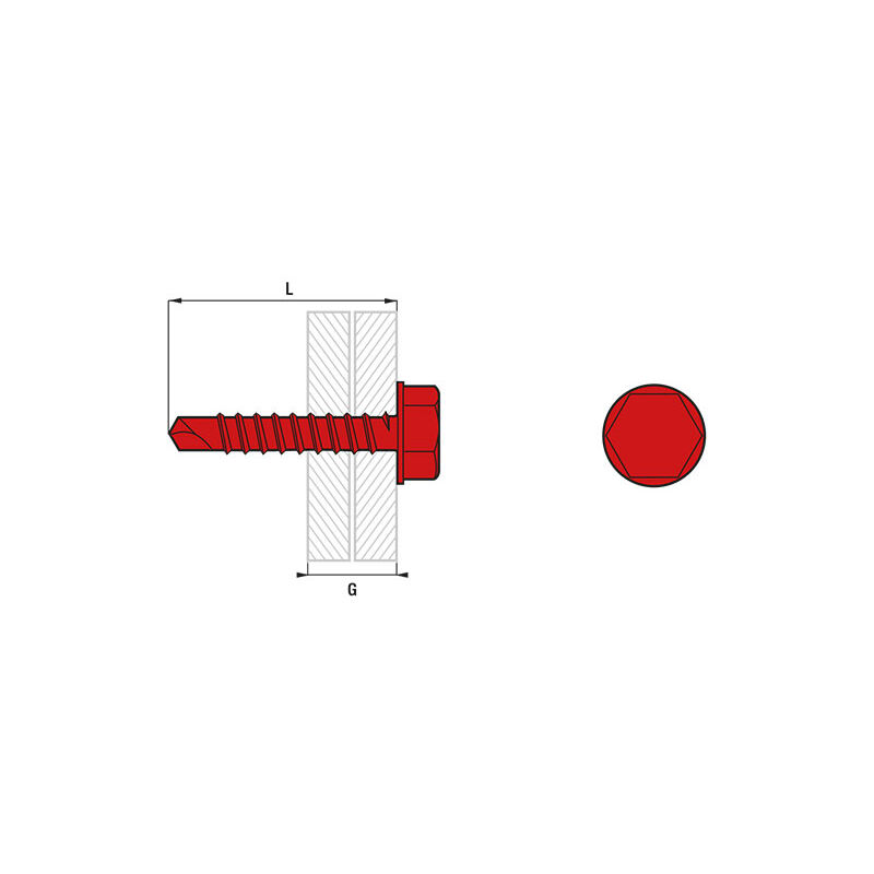 foto del prodotto confezione da 500 viti autoperforanti tht scell it 4,8 x 16 mm montaggio 7 mm tht8 48016