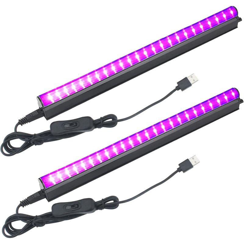 foto del prodotto confezione da 5w uv led tube blacklight, 24 led uv light bar 5v porta usb 395nm per halloween natale festa body painting trucco neon dj disco