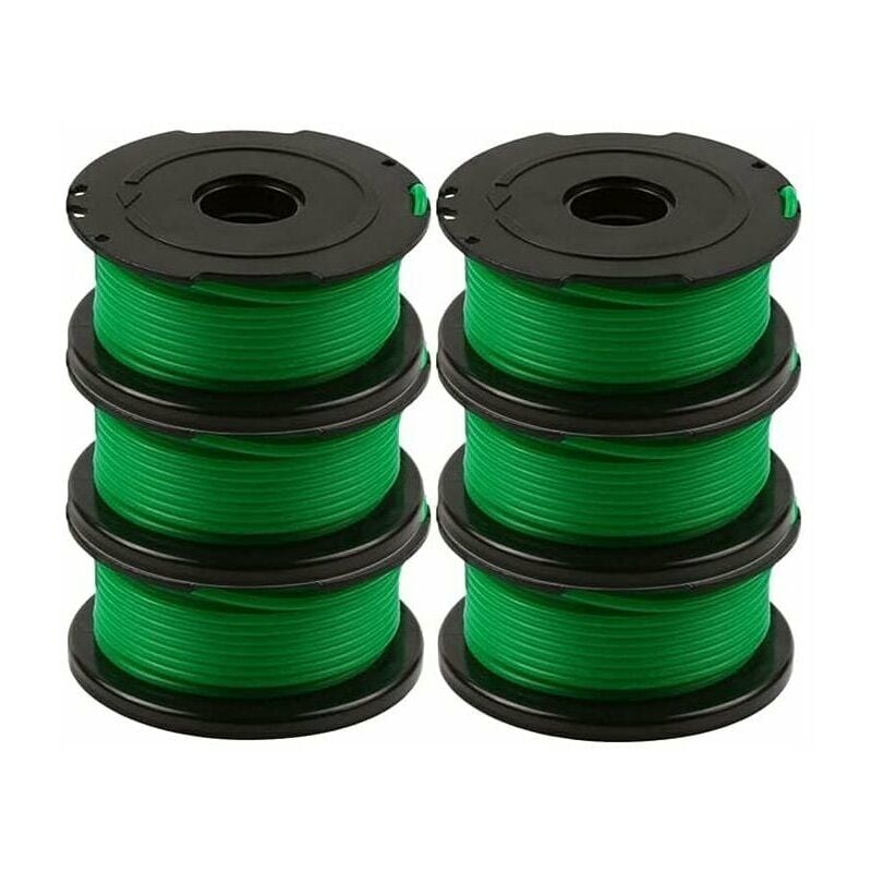 foto del prodotto confezione da 6 bobine di filo da 6 m per decespugliatore black and decker gl7033, gl8033, gl9035