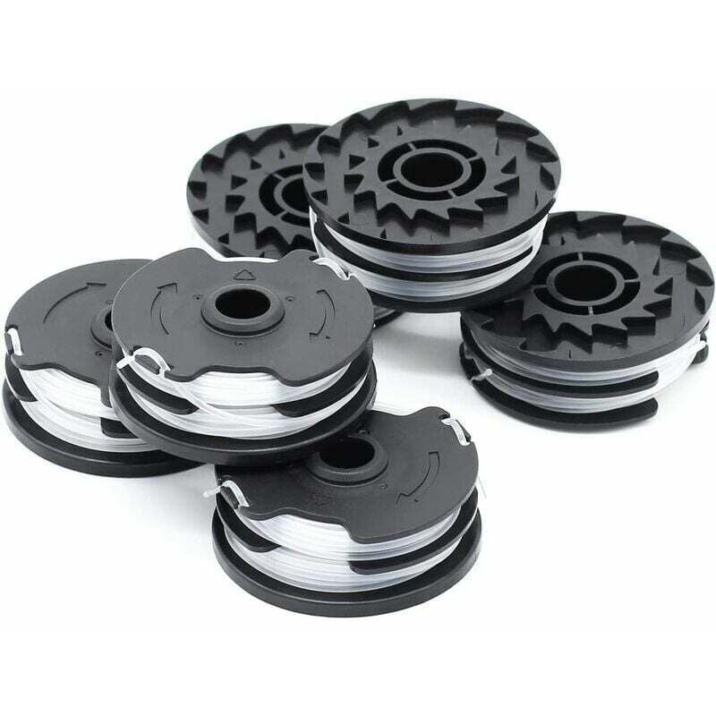 foto del prodotto confezione da 6 bobine di filo di ricambio per lidl parkside prta 20 li a1, b2, c3, prt 550 a1, a3, prt 300 a1 2 x 4 m 1,6 mm filo per