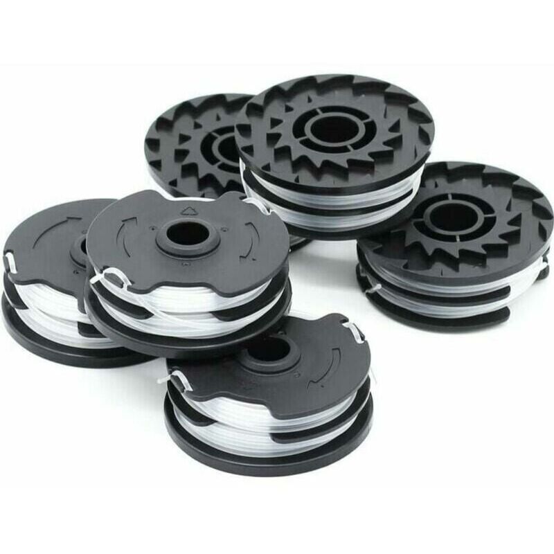 foto del prodotto confezione da 6 bobine di ricambio per filo per lidl parkside prta 20 li a1, b2, c3, prt 550 a1, a3, prt 300 a1 2 x 4 m 1,6 mm decespugliatore a