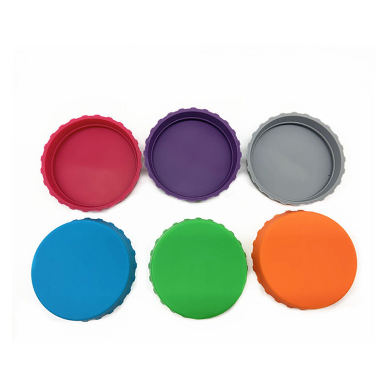 foto del prodotto confezione da 6 coperchi in silicone per lattine di soda, adatti a lattine standard, tappi di plastica colorati per la conservazione, coperchi per