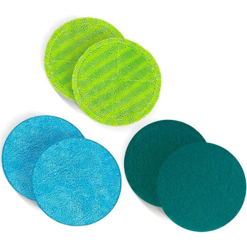 foto del prodotto confezione da 6 cuscinetti di ricambio in microfibra universali da 16 cm di diametro adatti per hurricanes m30457 floating mop, cuscinetti di