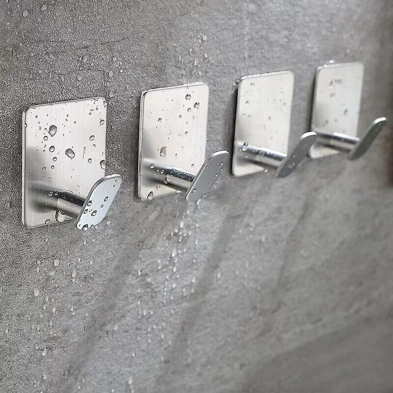 foto del prodotto confezione da 6 ganci adesivi, ganci da parete per bagno, ganci per asciugamani da cucina, ganci per quadri senza foratura, ganci autoadesivi in