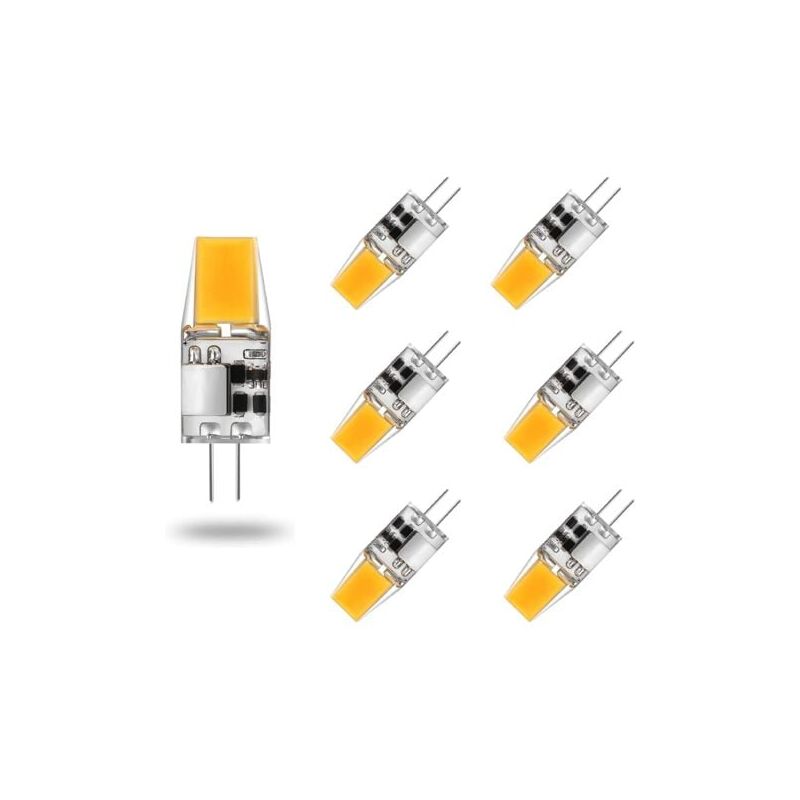 foto del prodotto confezione da 6 lampadine led g4 ac dc 12v 5w lampade led g4 bianco caldo 3000k lampadine di illuminazione equivalenti a lampade alogene da 50w
