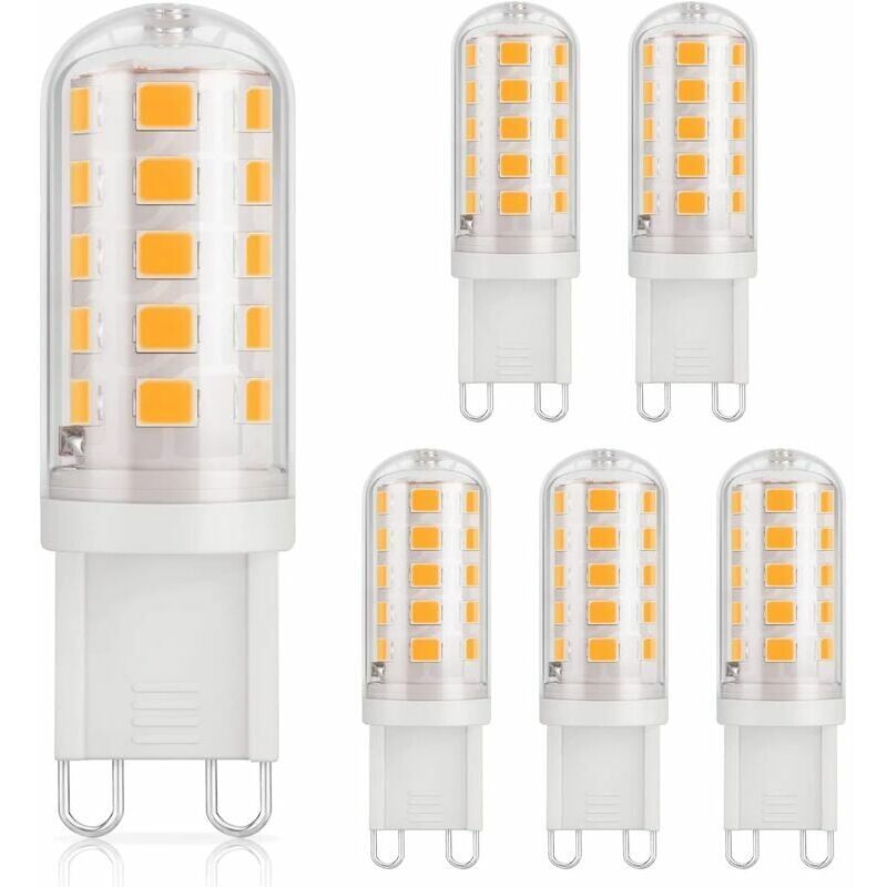 foto del prodotto confezione da 6 lampadine led g9 3w bianco caldo 3000k, risparmio energetico