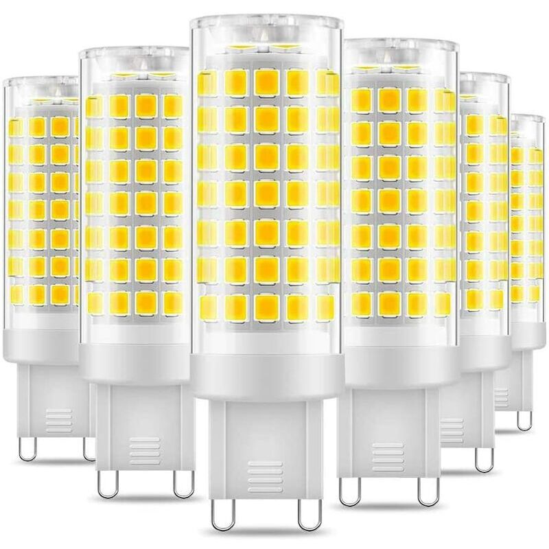 foto del prodotto confezione da 6 lampadine led g9 7w bianco freddo 6000k 650lm equivalenti a 60w alogene angolo di 360 gradi ac220 240v