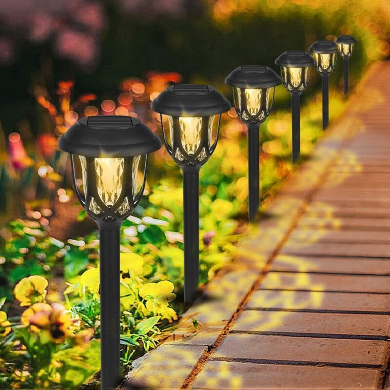 foto del prodotto confezione da 6 luci solari da esterno per giardino luci solari da giardino esterne impermeabili luci solari a led decorazione per giardini,