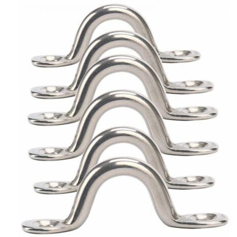 foto del prodotto confezione da 6,m5 in acciaio inox bimini top boat eye pad, cinghie per occhielli, ormeggio, passanti per kayak, punto di ancoraggio, passante per