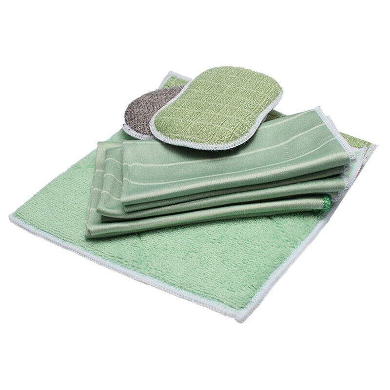 foto del prodotto confezione da 6 panni in microfibra di bamb per finestre, specchi, piastrelle, carrozzeria, microfibra di bamb , vetro, casa, bagno