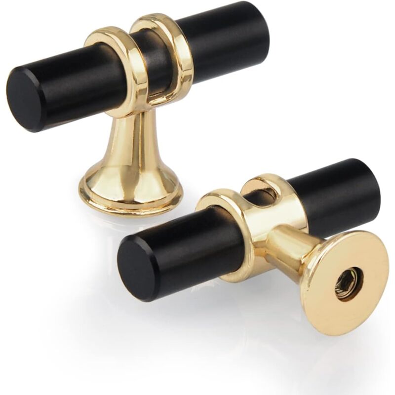 foto del prodotto confezione da 6 pomelli per cassetti a forma di t con un foro, maniglia moderna per porta di armadietto a forma di t in lega di zinco con un foro per