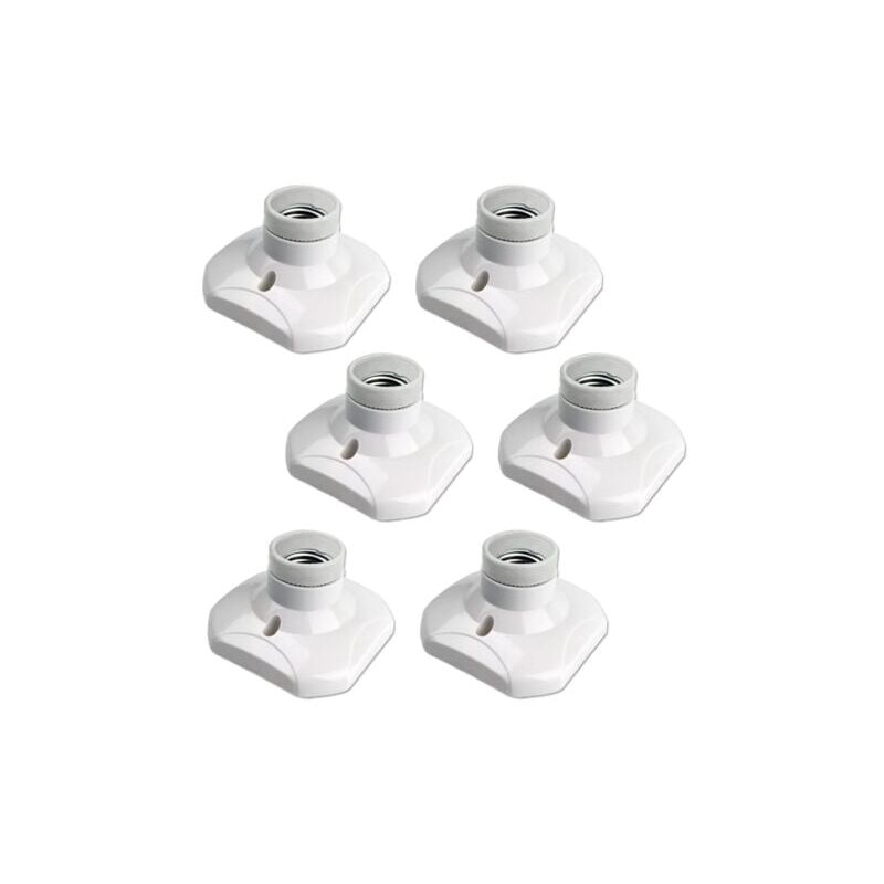 foto del prodotto confezione da 6 portalampada a soffitto e27 con attacco a vite, ca 220 240 v, portalampada a led, base per plafoniera e27 lablanc