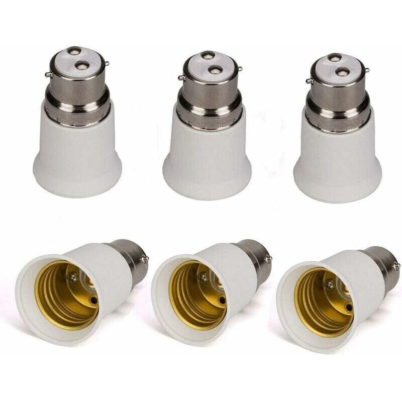 foto del prodotto confezione da 6 portalampada b22 a e27 adattatori per lampadine a led
