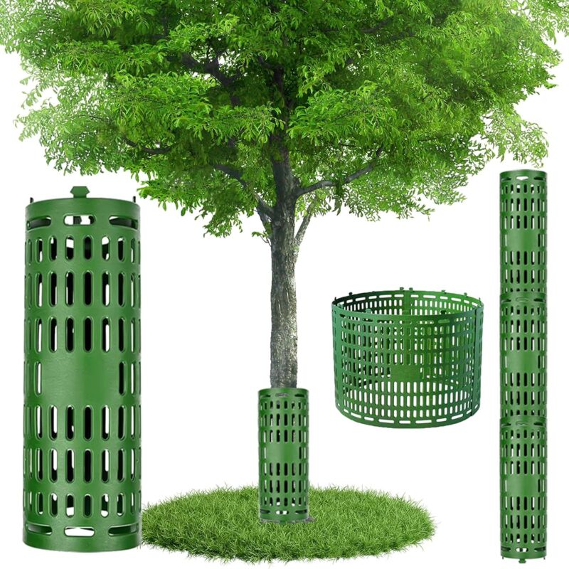 foto del prodotto confezione da 6 protezioni per tronchi d albero con fascette, ridimensionabili per alberi o piante di diverse dimensioni, prevengono danni alla