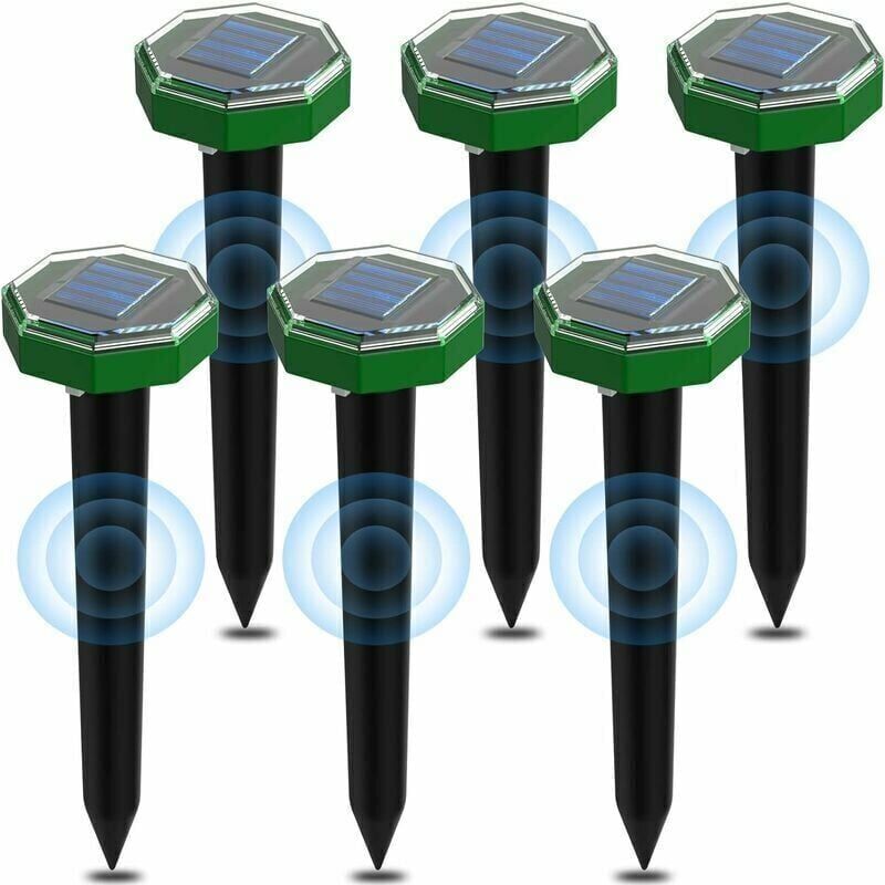 foto del prodotto confezione da 6 repellenti solari ad ultrasuoni per topi, repellenti solari ad ultrasuoni ip65 impermeabili per prato da giardino per respingere