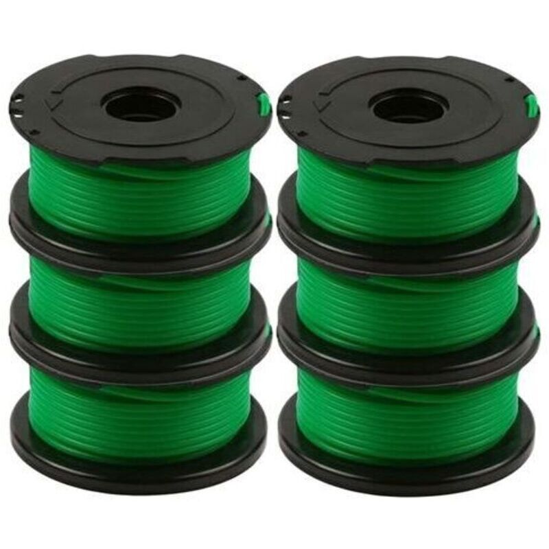 foto del prodotto confezione da 6 rocchetti di filo per decespugliatore black and decker gl7033, gl8033, gl9035, 6 m,