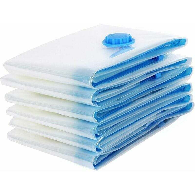 foto del prodotto confezione da 6 sacchetti sottovuoto 50x70 cm, borsa da viaggio sottovuoto, copertura riutilizzabile per conservazione sottovuoto, sacchetti a