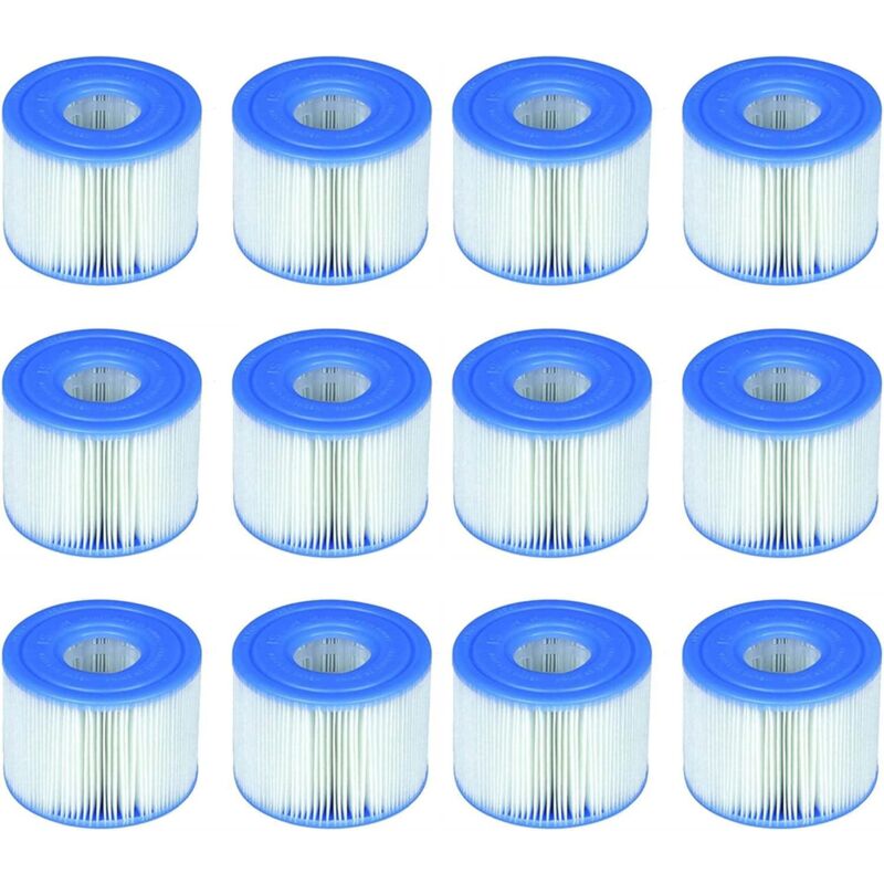 foto del prodotto confezione da 6 set di 2 cartucce filtranti per spa intex, ovvero 12 cartucce