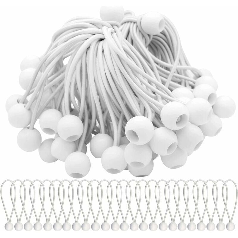 foto del prodotto confezione da 75 corde elastiche con palline, tenditore elastico per tende e teloni