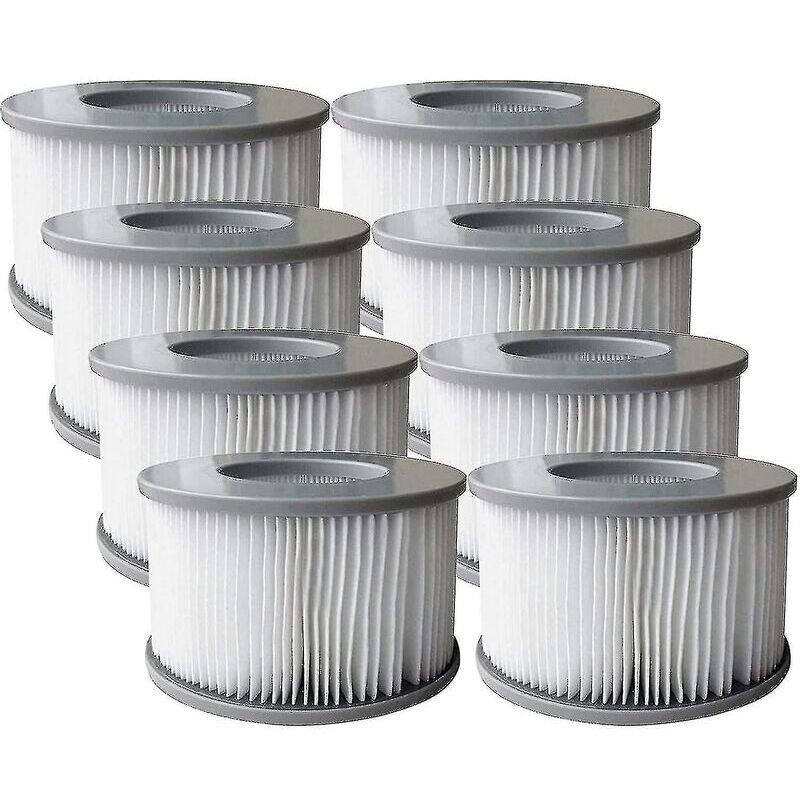 foto del prodotto confezione da 8 cartucce filtranti di ricambio per piscine gonfiabili e vasche idromassaggio mspa