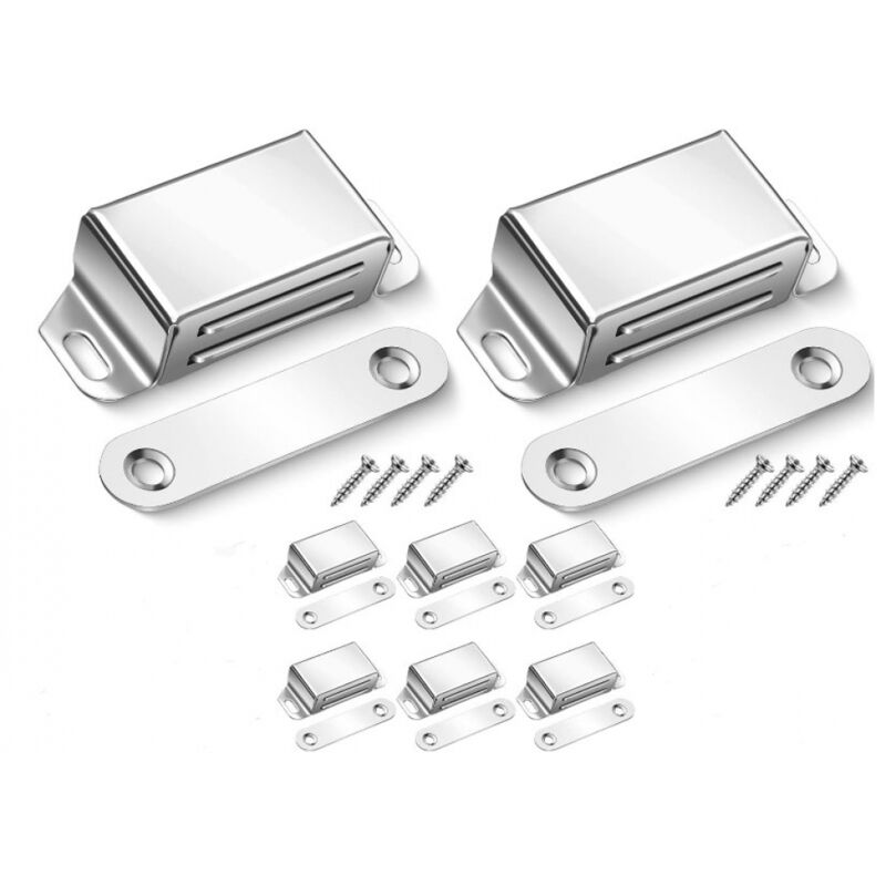foto del prodotto confezione da 8 chiusure magnetiche per ante in acciaio inossidabile per cassetti di armadi, cucine, bagni, armadietti, cassetti e guardaroba