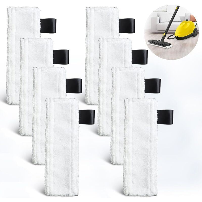 foto del prodotto confezione da 8 panni di ricambio per pulitori a vapore k rcher easyfix sc1/sc2/sc3/sc4/sc5 - lavabili - panni di ricambio per pulitori a vapore