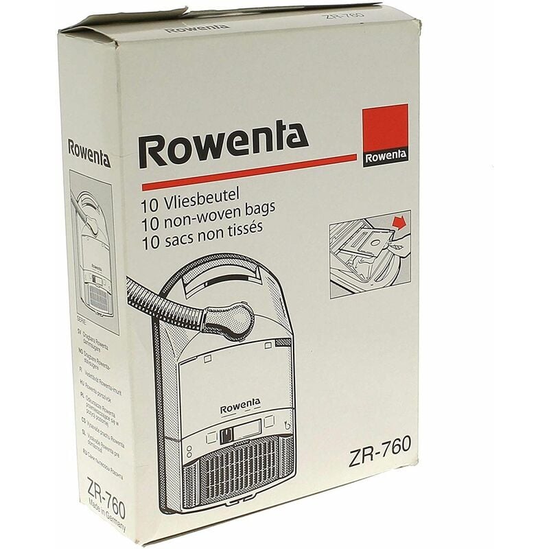 foto del prodotto confezione di 10 sacchetti aspirapolvere rowenta 2432353663946523698