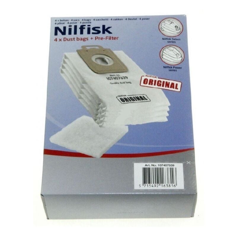 foto del prodotto confezione di 4 sacchetti igienici pre filtro aspirapolvere nilfisk 1557173662894878300