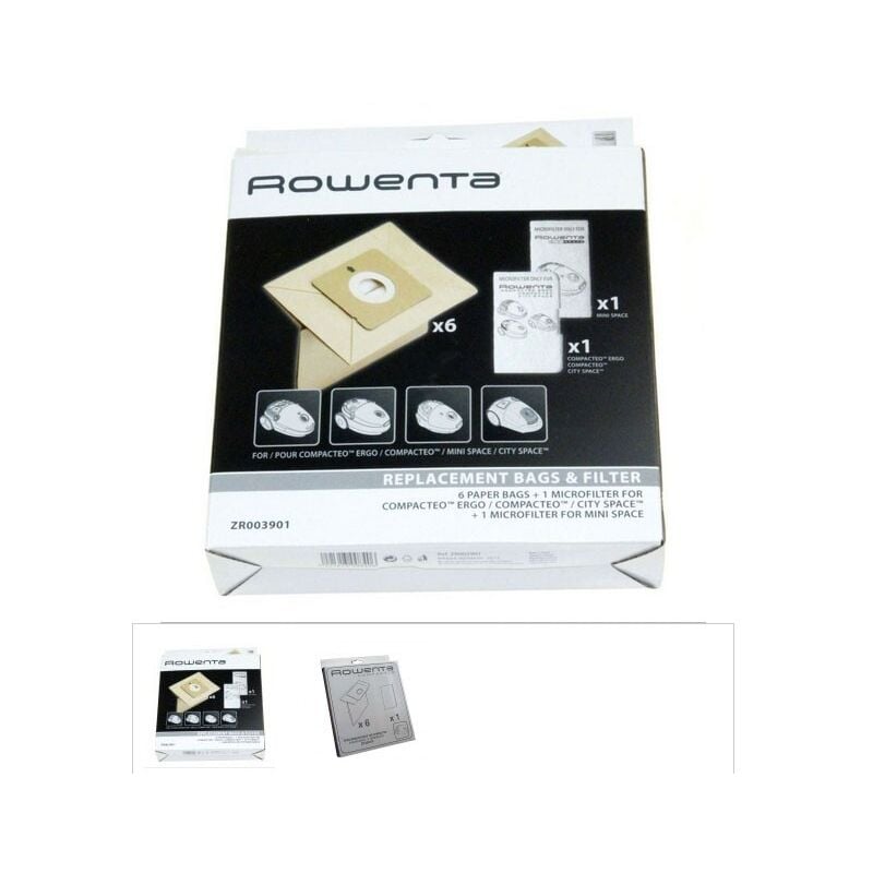 foto del prodotto confezione di 6 sacchetti 1 filtro aspirapolvere moulinex 535293700995003617
