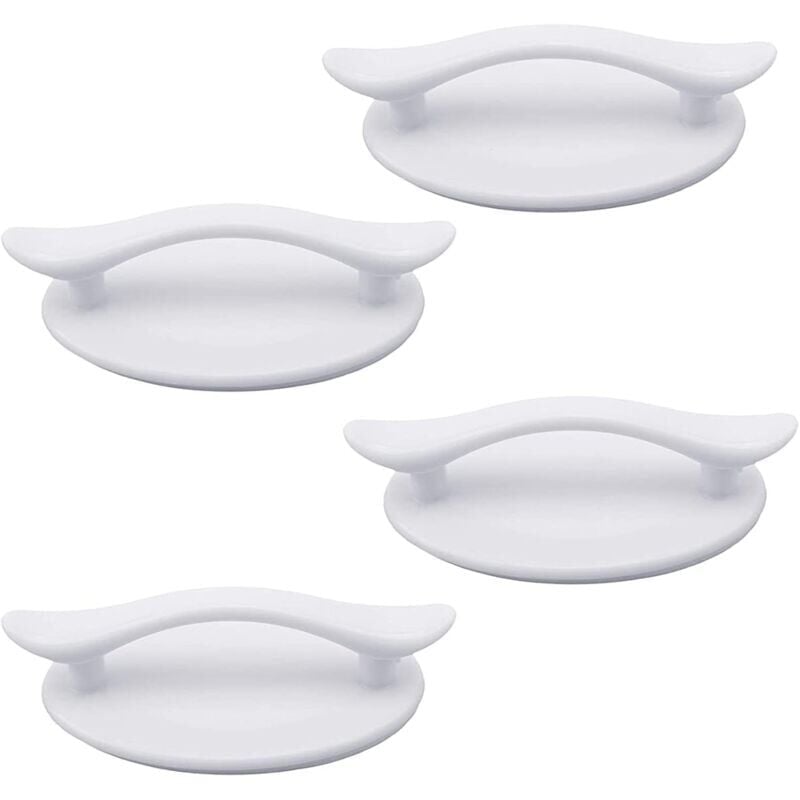 foto del prodotto confezione di maniglie adesive bianche in plastica per porte e finestre, armadi, cassetti, credenze 8,3 x 4,9 cm 
