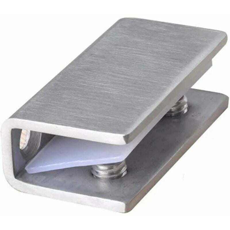foto del prodotto confezione di morsetti per porte doccia in vetro - cerniere fisse in acciaio inossidabile - staffe a parete da 8-12 mm,