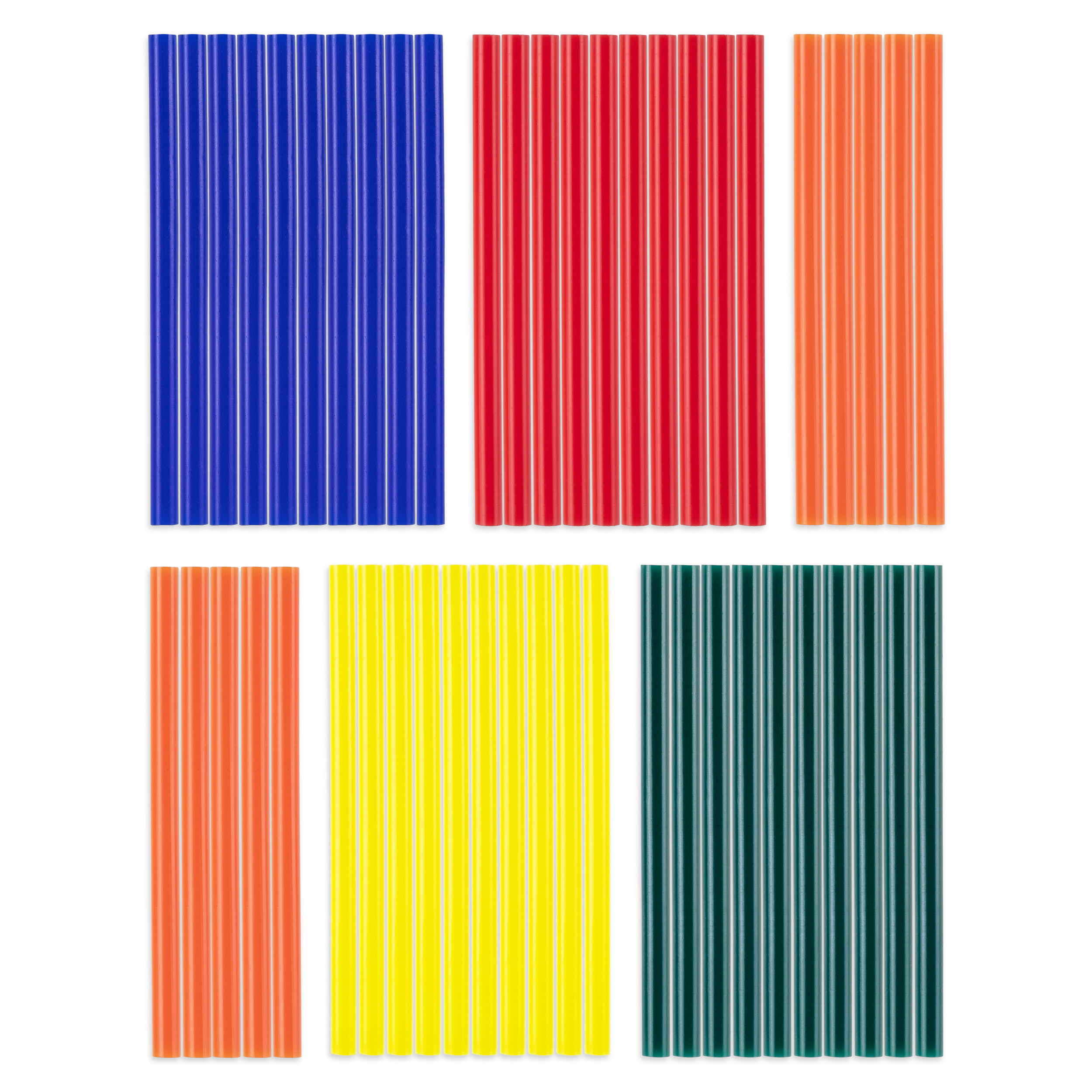 foto del prodotto confezione di stick di colla a caldo colorati, 50 pezzi 7 mm