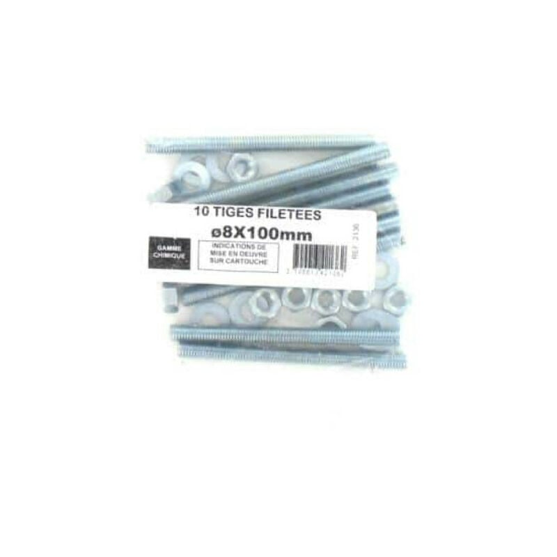 foto del prodotto confezione diametro 10 barre filettate m8 batifix 8 x 100 mm