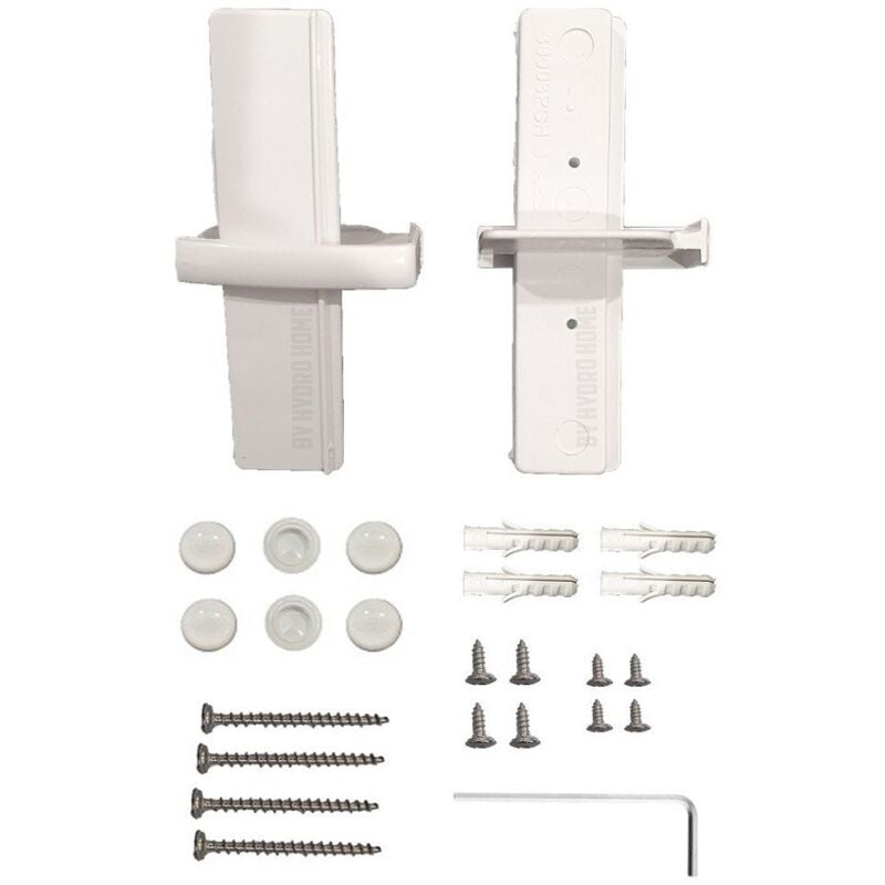 foto del prodotto confezione fissaggi e giunti di collegamento novellini bianco star r 2 binari