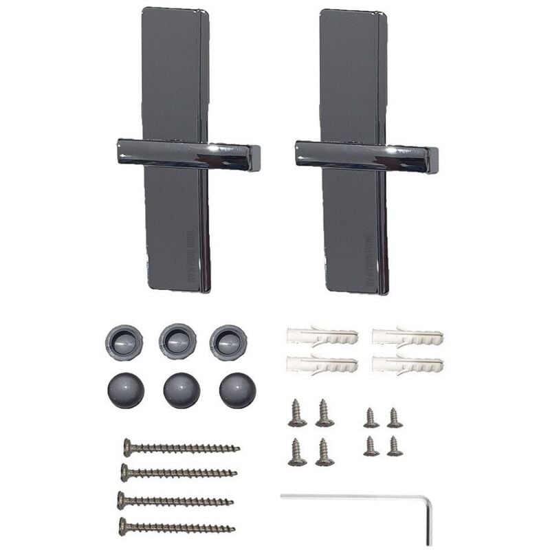 foto del prodotto confezione fissaggi e giunti di collegamento novellini cromo star r 2 binari