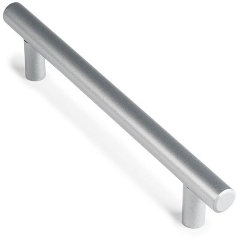 foto del prodotto confezione in blister con 4 maniglie in acciaio inox con finitura in alluminio mod.891h tra le punte 128mm rei